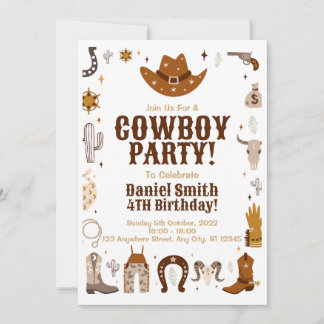 Invitación al cumpleaños de Cowboy