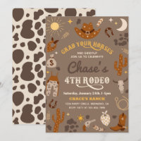 Invitación al cumpleaños de Cowboy | 4.º Rodeo Inv