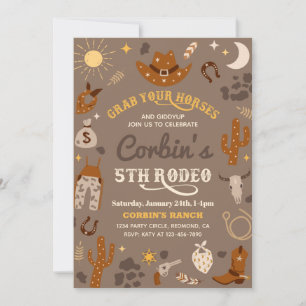 Invitación al cumpleaños de Cowboy   5.º Rodeo Inv