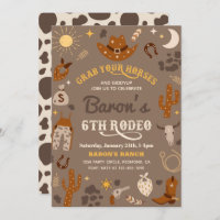 Invitación al cumpleaños de Cowboy | 6.º Rodeo Inv