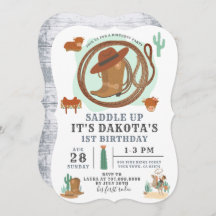 Invitación al cumpleaños de Cowboy Boy