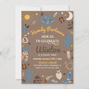 Invitación al cumpleaños de Cowboy   Invitación oc