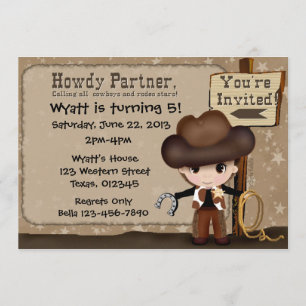 Invitación al cumpleaños de Cowboy Occidental