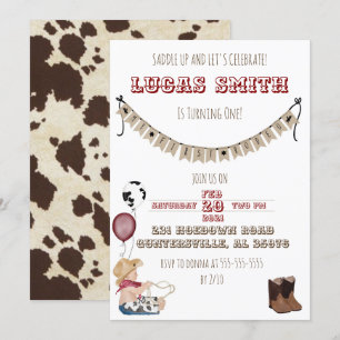 Invitación al cumpleaños de Cowboy Western Boys
