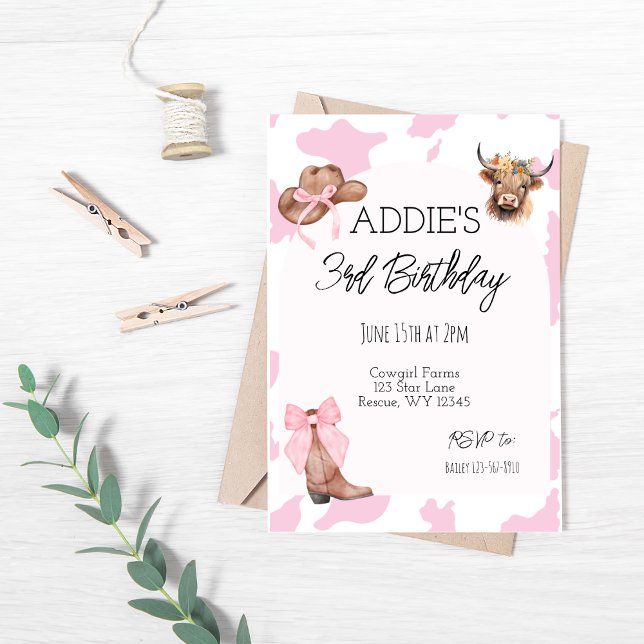 Invitación al cumpleaños de Cowgirl chicas (Subido por el creador)