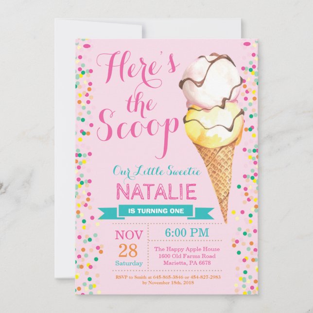Invitación al cumpleaños de Crema de Hielo (Anverso)