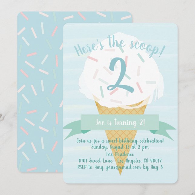 Invitación al cumpleaños de Crema de Hielo Tuuques (Anverso / Reverso)