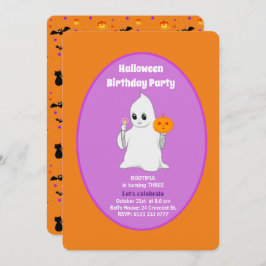 Invitación al cumpleaños de Cute Baby Ghost Hallow