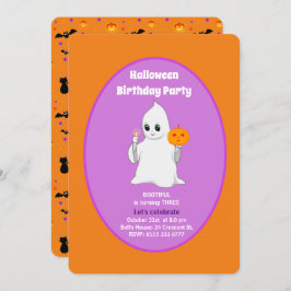 Invitación al cumpleaños de Cute Baby Ghost Hallow
