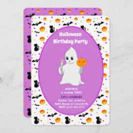 Invitación al cumpleaños de Cute Baby Ghost Hallow
