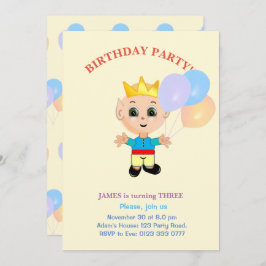 Invitación al cumpleaños de Cute Boy