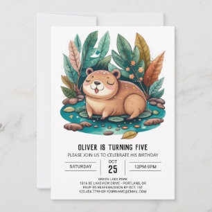 Invitación al cumpleaños de Cute Capybara