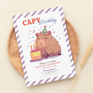 Invitación al cumpleaños de Cute Capybara