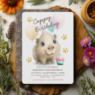 Invitación al cumpleaños de Cute Capybara