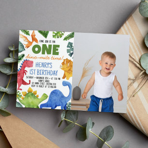 Invitación al cumpleaños de Cute Dinosaurs Boy