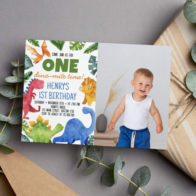 Invitación al cumpleaños de Cute Dinosaurs Boy (Subido por el creador)