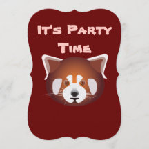 Invitación al cumpleaños de Cute Red Panda