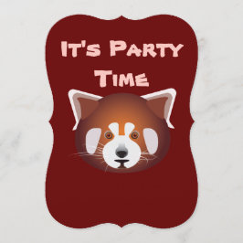 Invitación al cumpleaños de Cute Red Panda