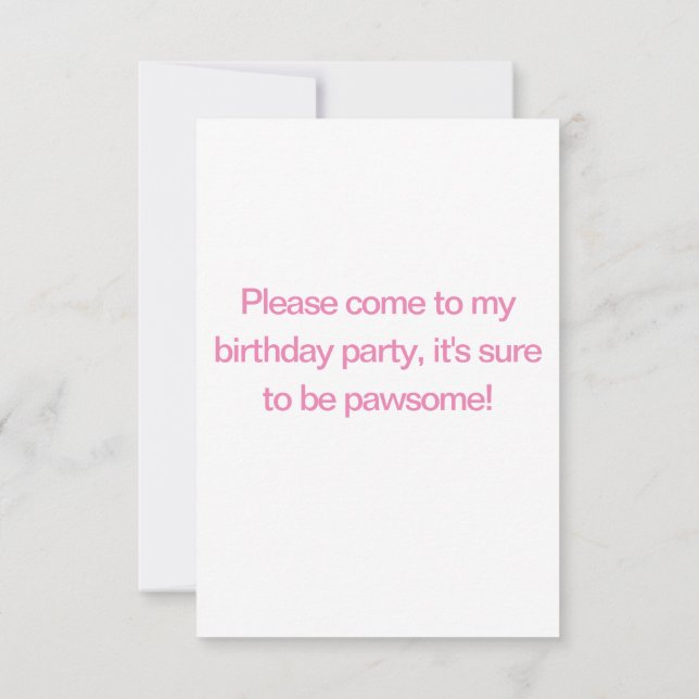 Invitación al cumpleaños de Cute Siberian Husky (Reverso)