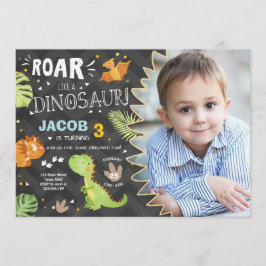 Invitación al cumpleaños de Dino Fiesta Boy