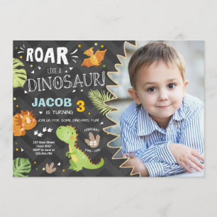 Invitación al cumpleaños de Dino Fiesta Boy