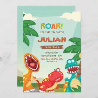 Invitación al cumpleaños de Dino Fiesta dinosaurio
