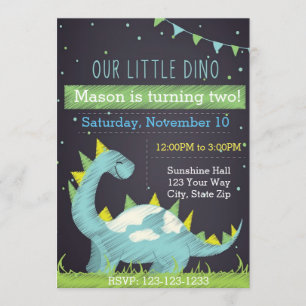Invitación al cumpleaños de Dino (niño)
