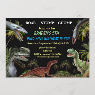 Invitación al cumpleaños de Dinosaur