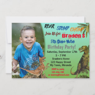 Invitación al cumpleaños de Dinosaur
