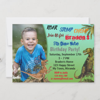 Invitación al cumpleaños de Dinosaur
