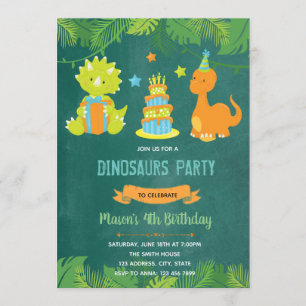 Invitación al cumpleaños de Dinosaur