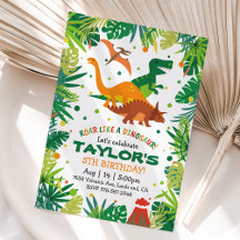 Invitación al cumpleaños de Dinosaur al Fiesta REX