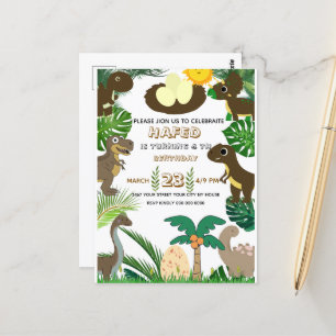Invitación al cumpleaños de Dinosaur: Dino Adventu
