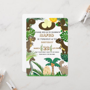 Invitación al cumpleaños de Dinosaur: Dino Adventu
