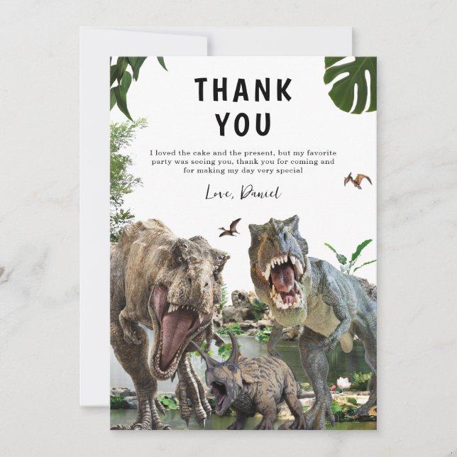 Invitación al cumpleaños de Dinosaur Dino T-Rex (Anverso)