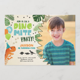 Invitación al cumpleaños de Dinosaur fiesta Dino m