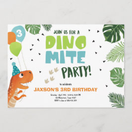 Invitación al cumpleaños de Dinosaur fiesta Dino m