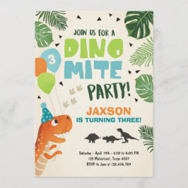 Invitación al cumpleaños de Dinosaur fiesta Dino m