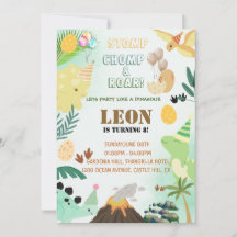 Invitación al cumpleaños de Dinosaur - Fiesta infa