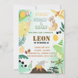 Invitación al cumpleaños de Dinosaur - Fiesta infa