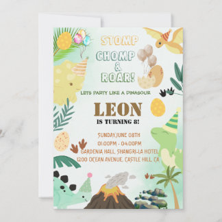 Invitación al cumpleaños de Dinosaur - Fiesta infa