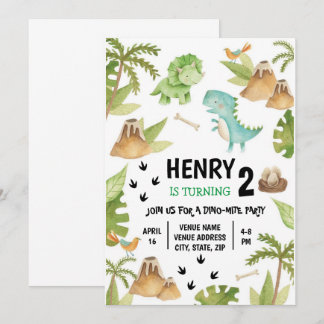 Invitación al cumpleaños de Dinosaurio