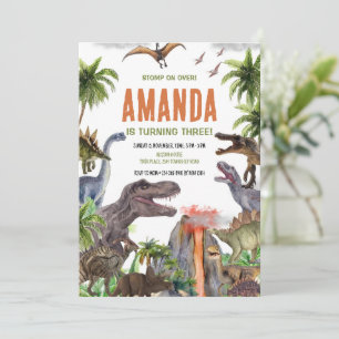 Invitación al cumpleaños de dinosaurio, cumpleaños