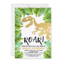 Invitación al cumpleaños de Dinosaurio Dino Fiesta