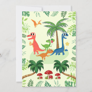 Invitación al cumpleaños de Dinosaurio para la tar