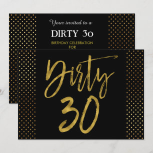 Invitación al cumpleaños de Dirty 30 Relieve metal