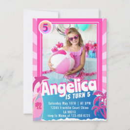 Invitación al cumpleaños de Doll Pink