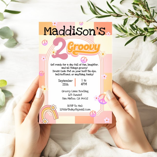 Invitación al cumpleaños de dos Chicas de Groovy (Subido por el creador)