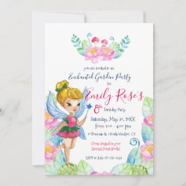 Invitación al cumpleaños de Fairy en el jardín enc