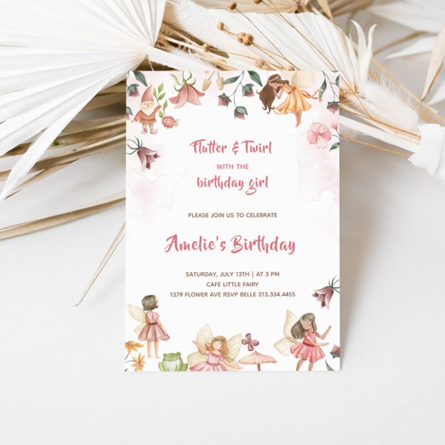 Invitación al cumpleaños de Fairy Garden (Subido por el creador)